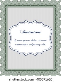 Retro invitation. With quality background. Border, frame. Superior design. 