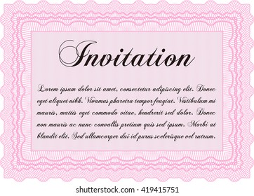 Retro invitation. With quality background. Border, frame. Superior design. 