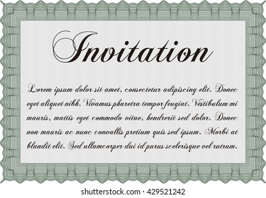 Retro invitation. With quality background. Border, frame. Superior design. 