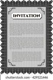 Retro invitation. With quality background. Border, frame. Superior design. 