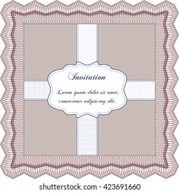 Retro invitation. With quality background. Superior design. Border, frame. 