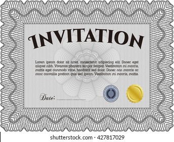 Retro invitation. Superior design. Border, frame. With quality background. 