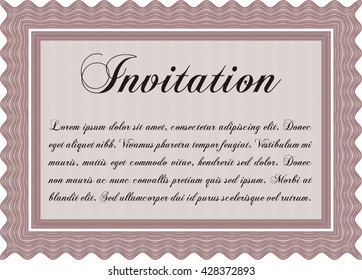 Retro invitation. Superior design. Border, frame. With quality background. 