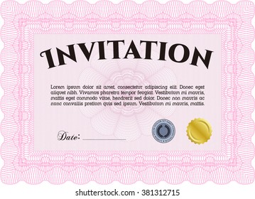 Retro invitation. Superior design. With quality background. Border, frame. 