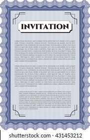 Retro invitation. Superior design. With quality background. Border, frame. 