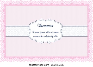 Retro invitation template. With background. Vector illustration.Beauty design. 