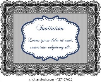 Retro invitation template. Beauty design. Border, frame. With linear background. 