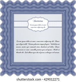 Retro invitation template. Beauty design. With linear background. Border, frame. 