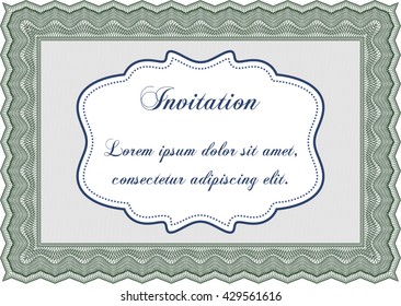 Retro invitation template. Beauty design. Border, frame. With linear background. 