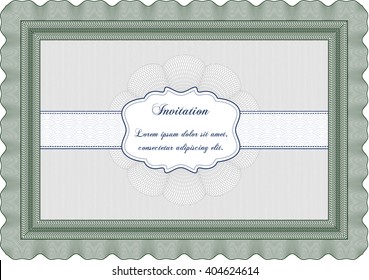 Retro invitation template. Border, frame. With linear background. Beauty design. 
