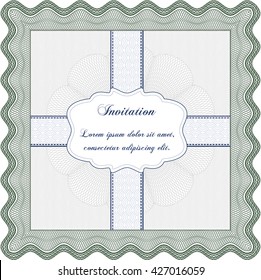 Plantilla de invitación retro. Borde, marco. Diseño de belleza. Con fondo lineal. 