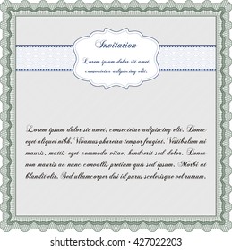 Retro invitation template. Border, frame. With linear background. Beauty design. 