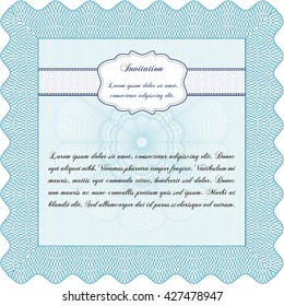 Plantilla de invitación retro. Borde, marco. Con fondo lineal. Diseño de belleza. 