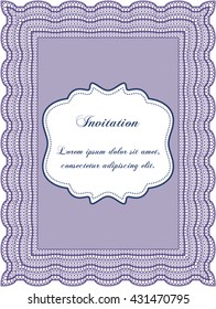 Plantilla de invitación retro. Borde, marco. Con fondo lineal. Diseño de belleza. 