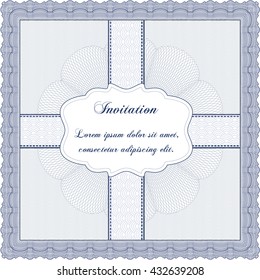 Retro invitation template. Border, frame. Beauty design. With linear background. 