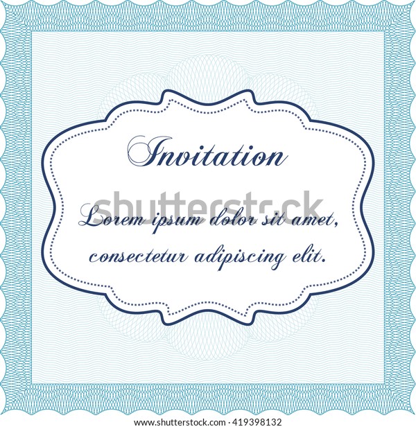 Retro Invitation Template Border Frame Linear Stock Vector Royalty Free Shutterstock