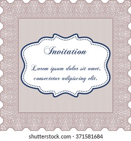 Retro invitation template. Border, frame.With background. Beauty design. 