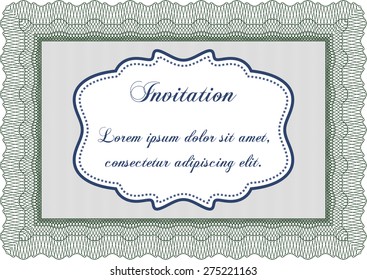 Retro invitation template. With complex background. Border, frame.Lovely design. 