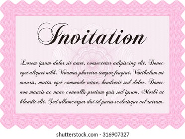 Retro invitation template. Complex background. Nice design. Border, frame.
