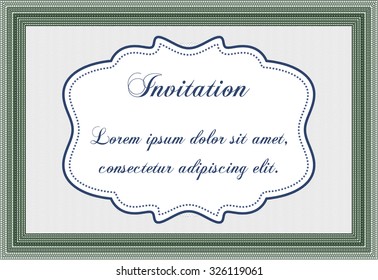 Retro invitation template. Complex design. Vector illustration.Easy to print. 