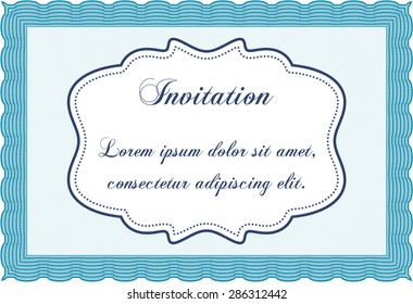 Retro invitation template. Customizable, Easy to edit and change colors.Beauty design. With great quality guilloche pattern. 