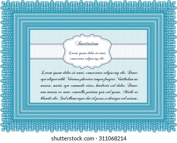 Plantilla de invitación retro. Personalizable, fácil de editar y cambiar de color.Diseño de belleza. Con un patrón de guilloche de gran calidad. 