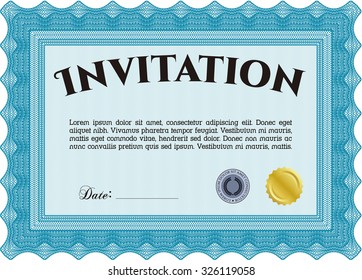 Retro invitation template. Customizable, Easy to edit and change colors.With complex background. Retro design. 