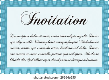 Retro invitation template. Detailed.Artistry design. With linear background. 