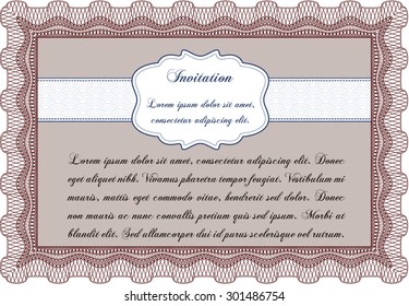 Retro invitation template. Detailed.Nice design. With linear background. 