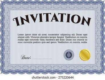 Retro invitation template. Easy to print. Customizable, Easy to edit and change colors.Sophisticated design. 