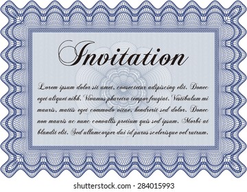 Retro invitation template. With linear background. Retro design. Vector illustration. 