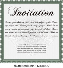 Retro invitation template. With linear background. Beauty design. Border, frame. 