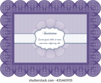Retro invitation template. With linear background. Beauty design. Border, frame. 