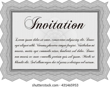Retro invitation template. With linear background. Beauty design. Border, frame. 