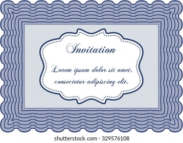 Retro invitation template. Lovely design. With great quality guilloche pattern. Vector illustration.