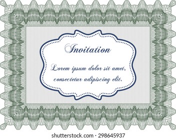 Retro invitation template. Nice design. Detailed.With complex linear background. 
