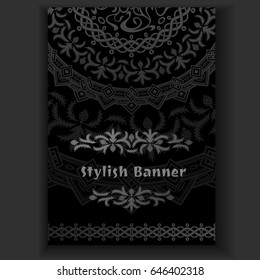 Retro invitation template. Vector Illustration.