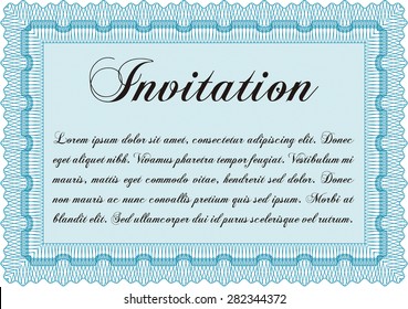 Retro invitation template. Vector illustration.With quality background. Excellent complex design. 
