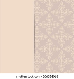 Retro invitation vector card with floral background