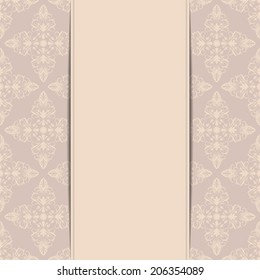 Retro invitation vector card with floral background
