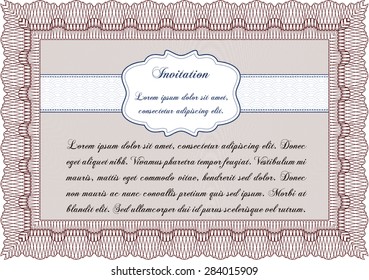 Retro invitation. Vector illustration.Good design. With complex background. 