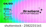 Retro iridescent gradient background with reeded glass effect. Vector Y2K pink and green gradient background with glass displacement effect of 3D ribbed glass morphism texture