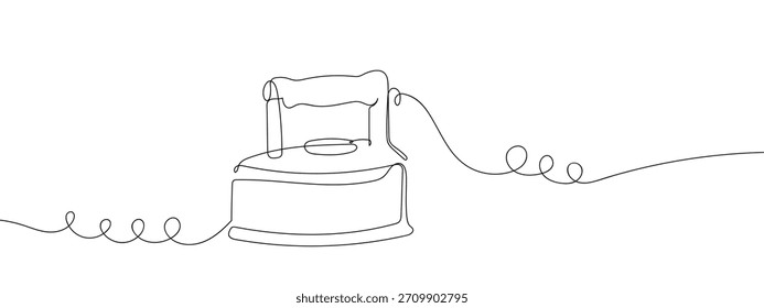 Ferro retrô em uma linha contínua ilustração vetor estilo arte de linha única.