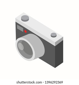 Retro Isometric camera on white background