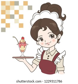 Retro Japan waitress image