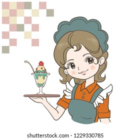 Retro Japan waitress image