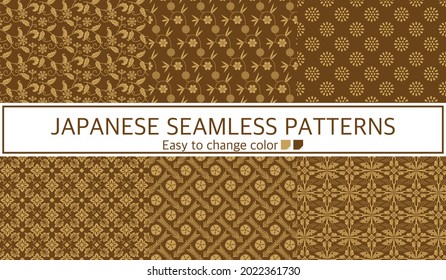 Conjunto de patrones retro japonés sin inconvenientes