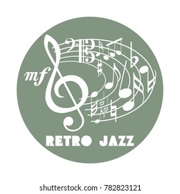 Retro jazz poster. Vector image of a poster for a jazz party.