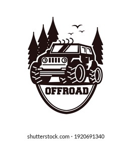 Retro jeep off-road logo design badge