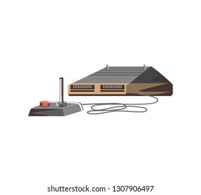retro joypad video game control with console